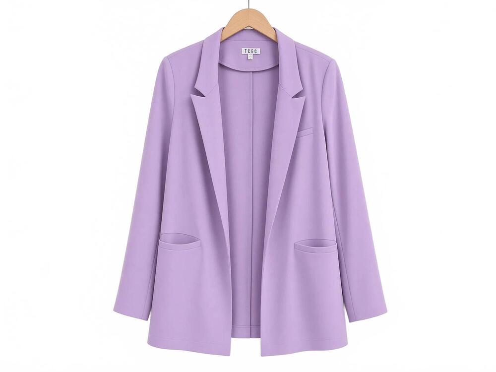 NEW TCEC women's open front blazer in lavender